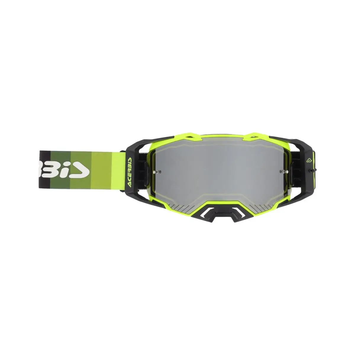 Maschera MTB Vulcan Mirror Giallo Fluo/Nero Lente Specchiata #1
