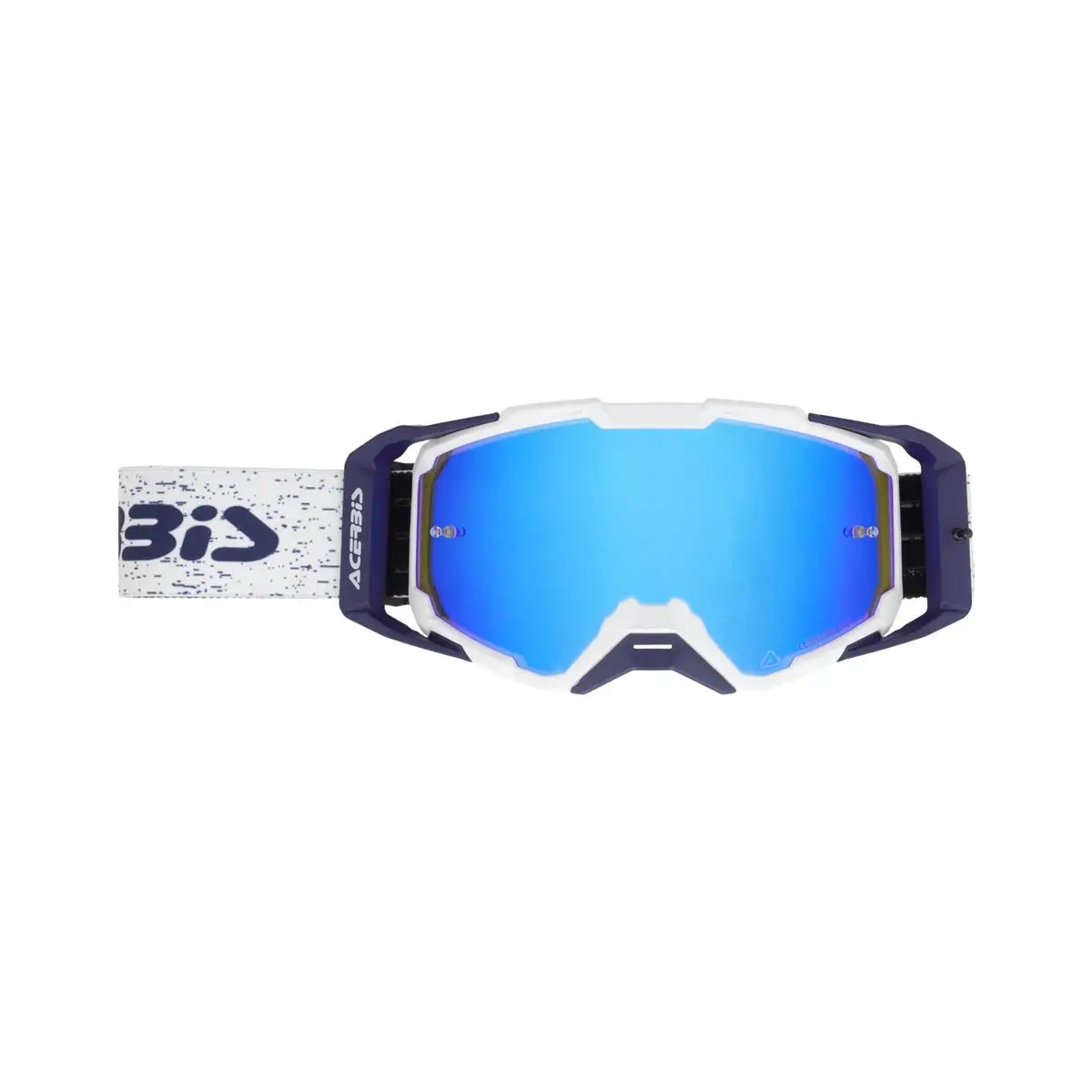 Maschera MTB Vitrion Mirror Bianco/Blu Lente Specchiata #1