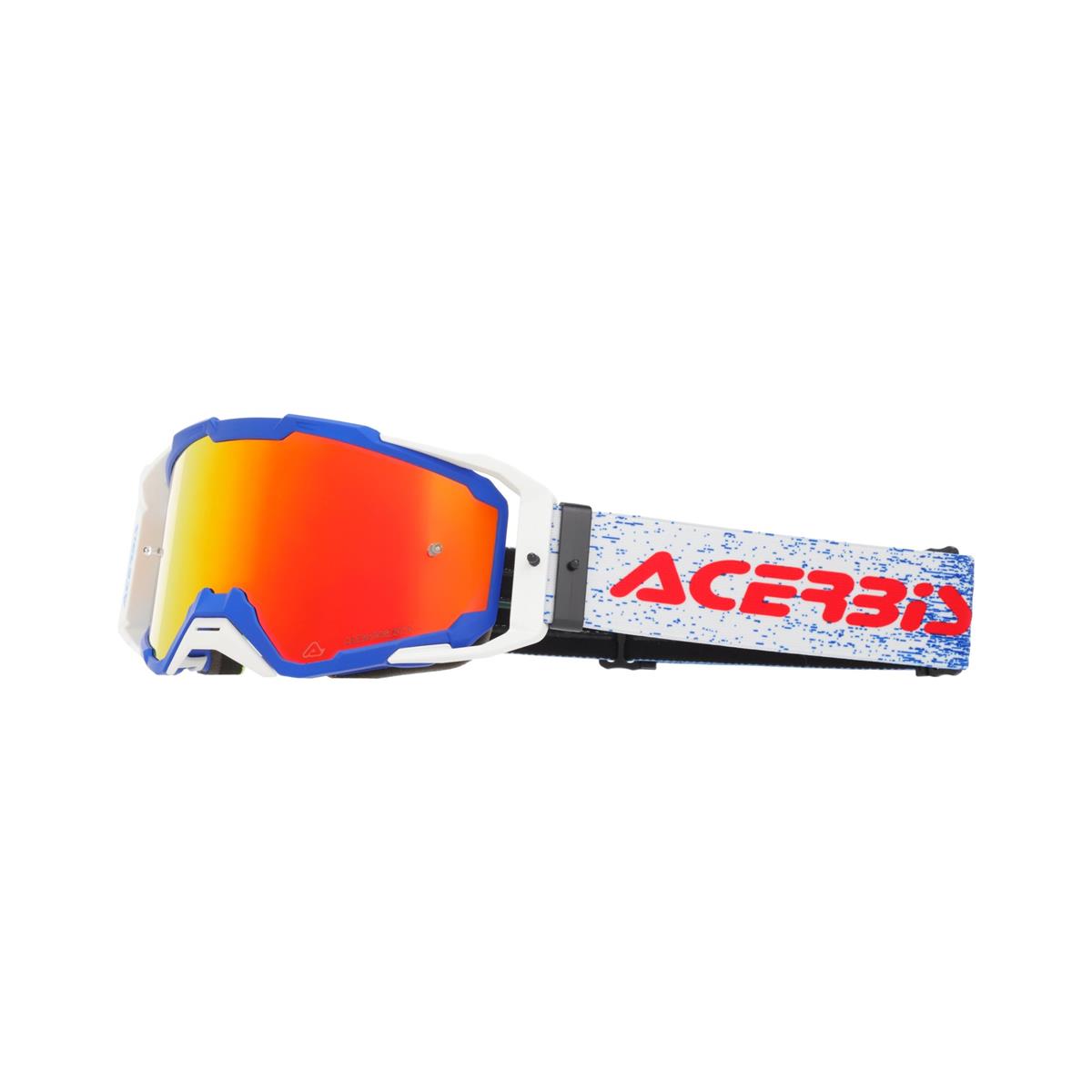 Maschera MTB Vitrion Mirror Blu/Bianco Lente Specchiata