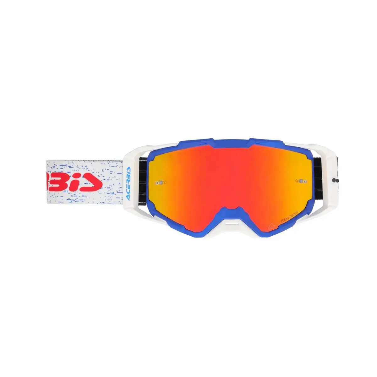 Maschera MTB Vitrion Mirror Blu/Bianco Lente Specchiata #1