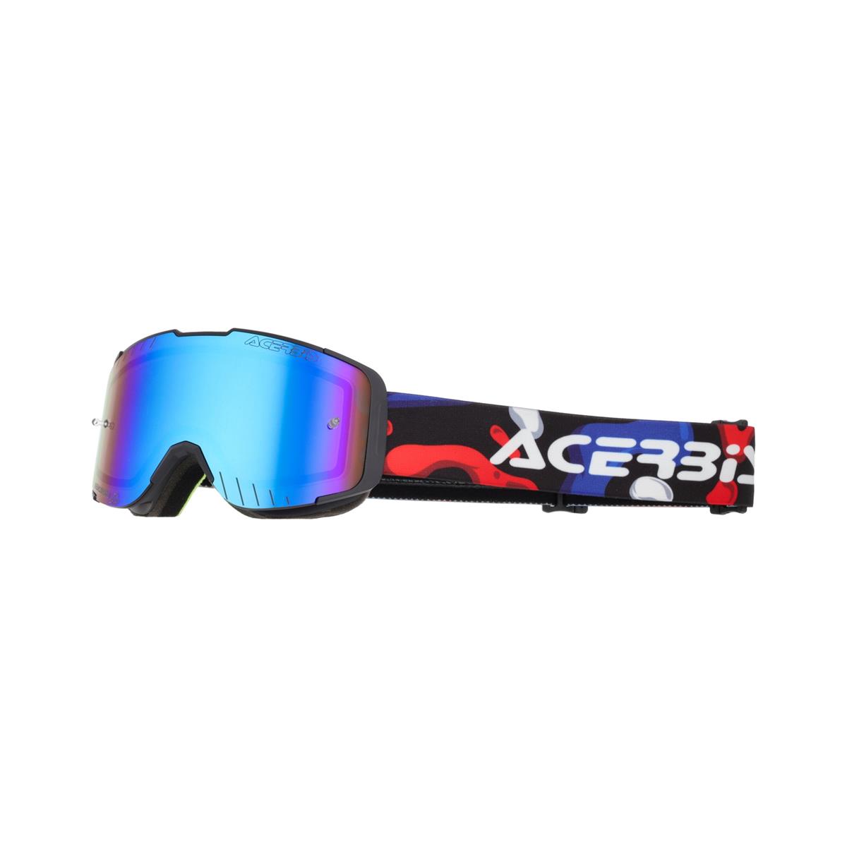Maschera MTB Bambino Vanguard Kid Mirror Nero/Blu Lente Specchiata