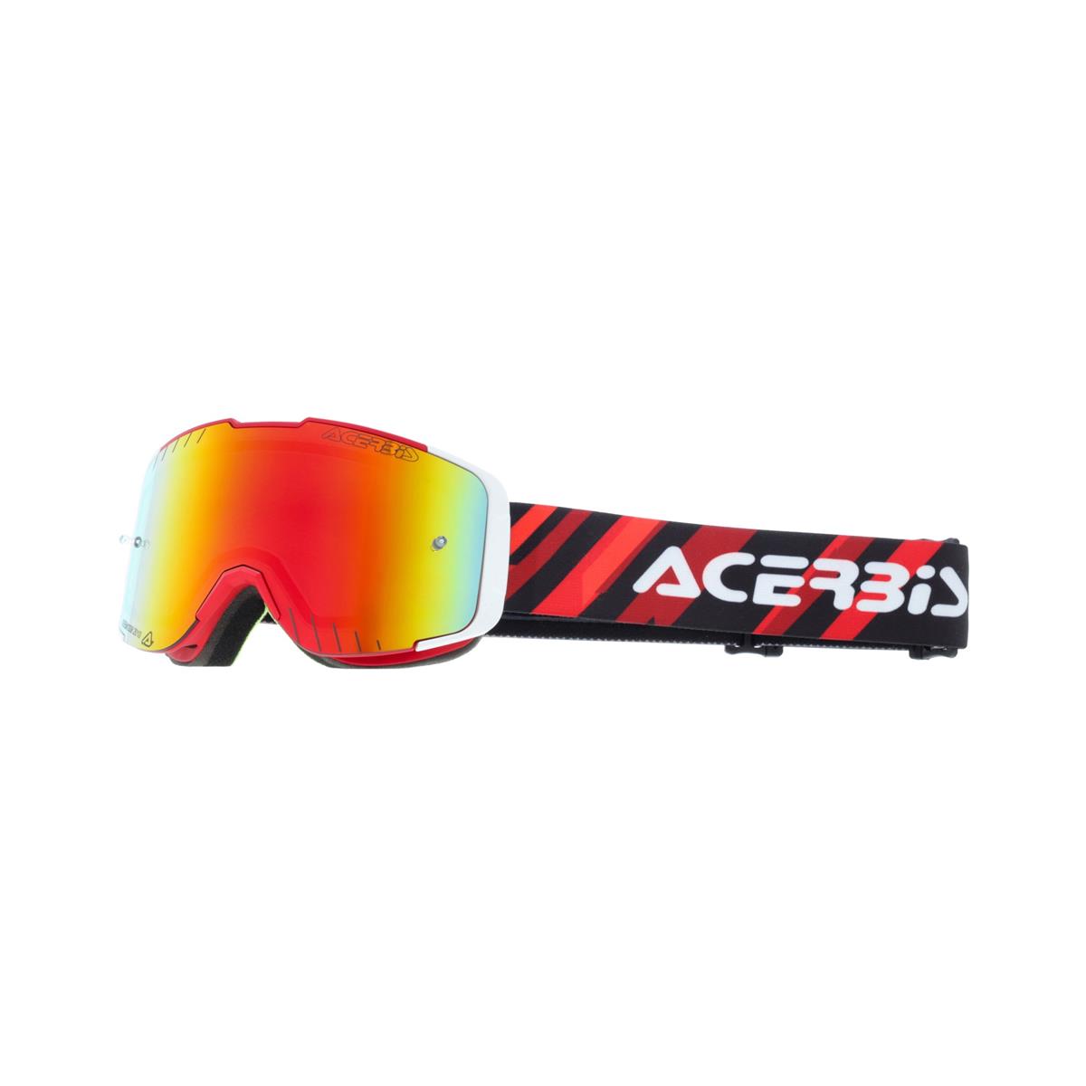 Maschera MTB Bambino Vanguard Kid Mirror Rosso/Bianco Lente Specchiata