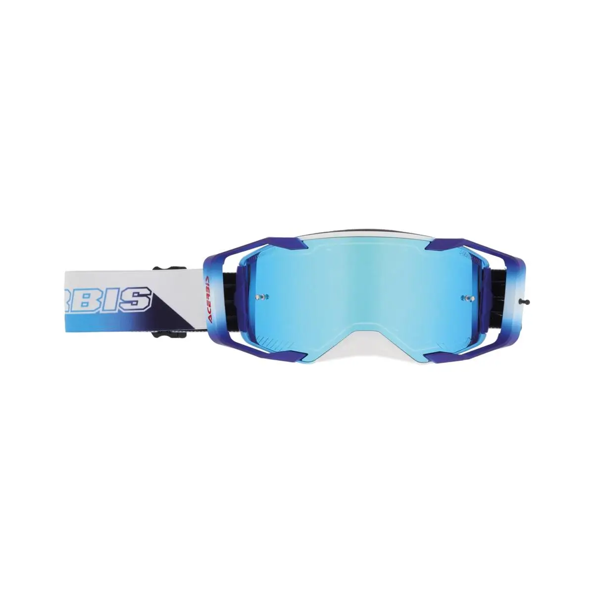 Maschera MTB Vortex Mirror Bianco/Blu Lente Specchiata #1
