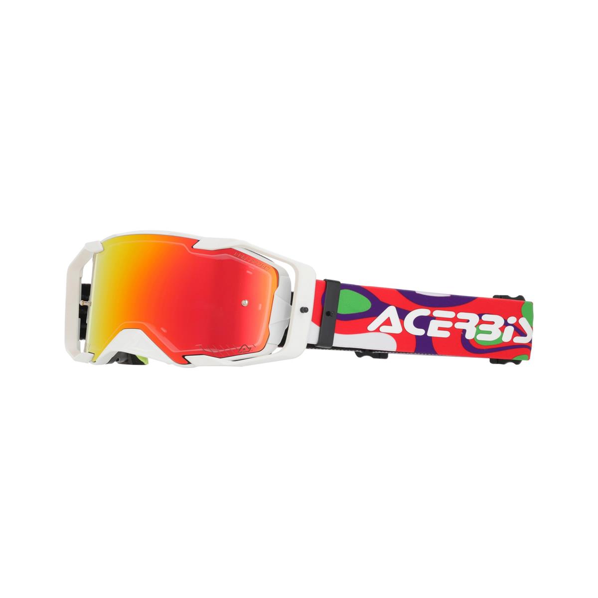 Maschera MTB Vortex Mirror Bianco/Rosso Lente Specchiata