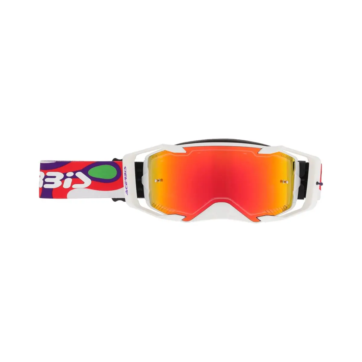 Maschera MTB Vortex Mirror Bianco/Rosso Lente Specchiata #1