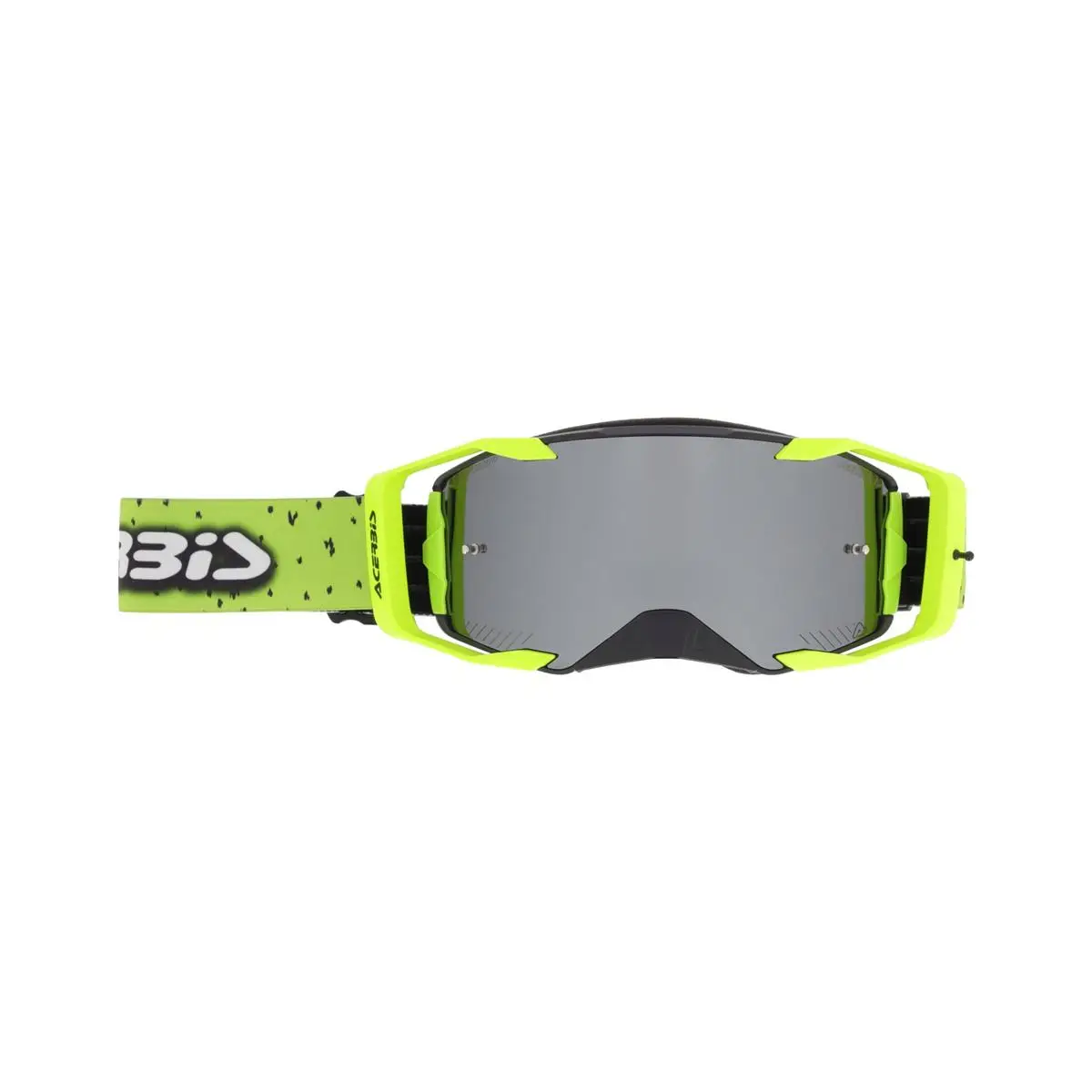 Maschera MTB Vortex Mirror Nero/Giallo Fluo Lente Specchiata #1