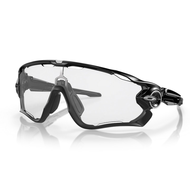 Jawbreaker Polished Black Glasses Clear To Black Iridium Photochromic Photochromic Lens