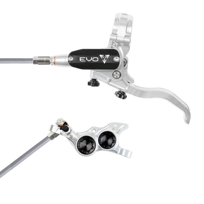 MTB Hydraulic Disc Brake Front EVO TR4 4 Piston Braided Hose Silver/Black
