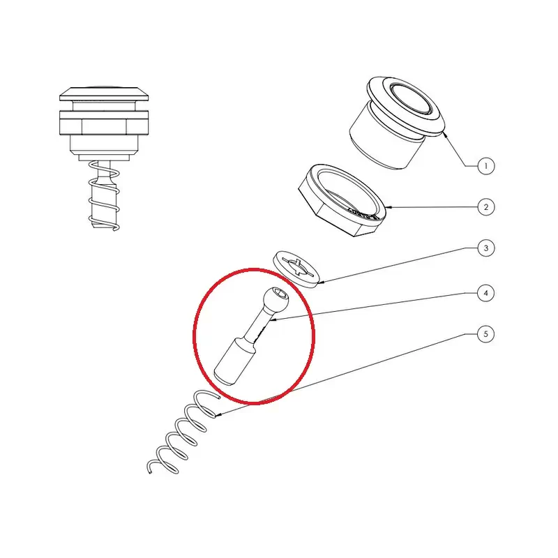 Goupille de remplacement pour couvercle de batterie stéréo à mécanisme à bouton-poussoir ONE22/44/77 #1