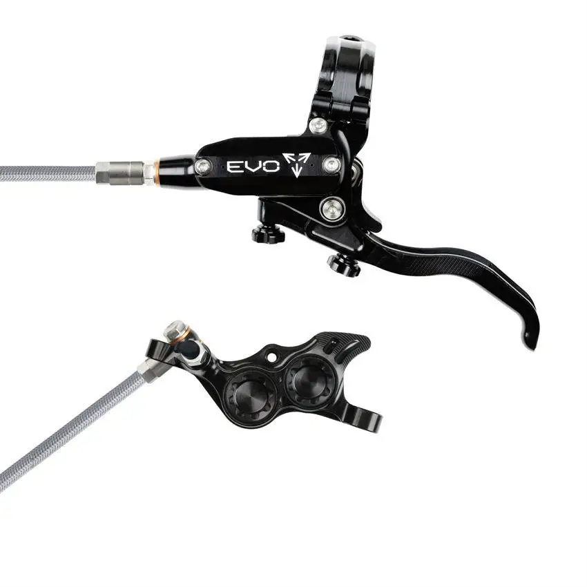 Rear Hydraulic Disc Brake Pair MTB EVO TR4 4 Piston Braided Hose Black #2