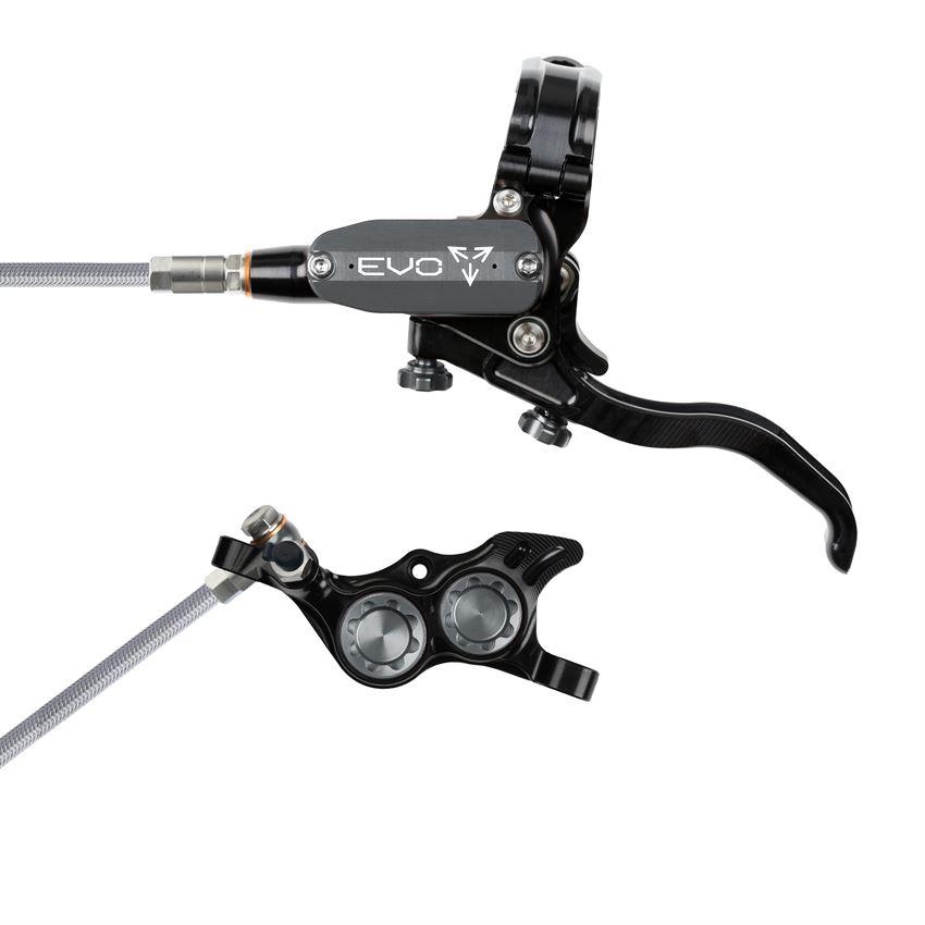 MTB Hydraulic Disc Brake Front EVO TR4 4 Piston Braided Hose Black/Grey