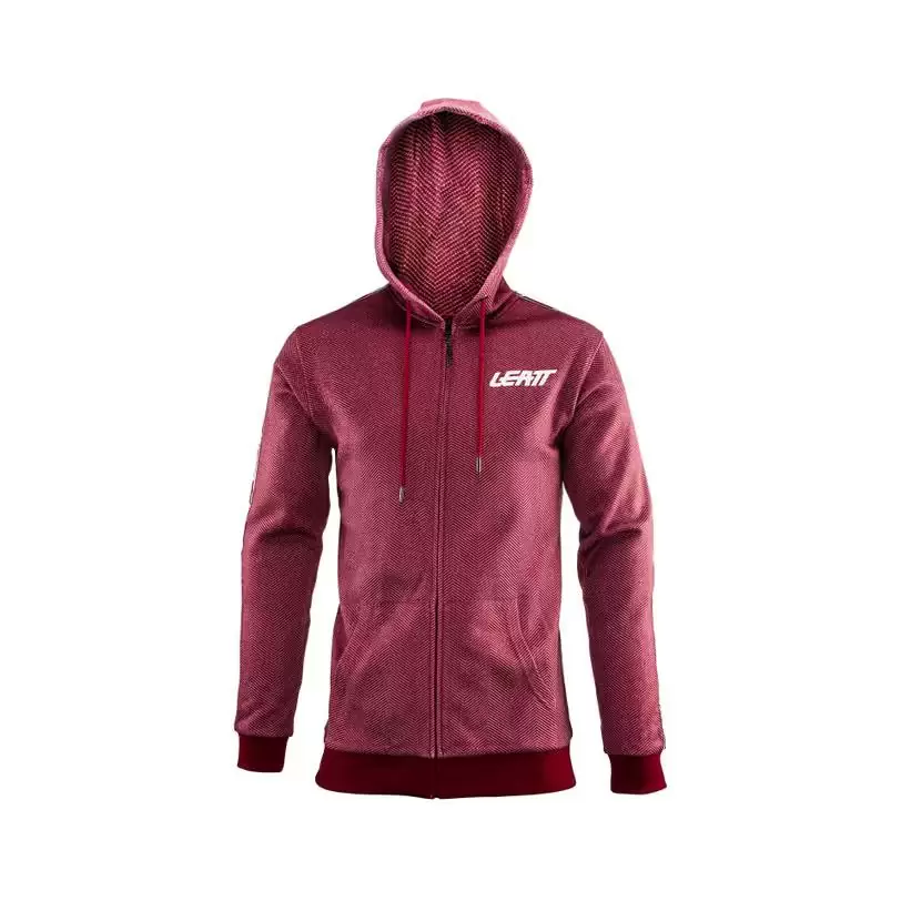 Red Premium Zip Hoodie Sweatshirt Size S #2