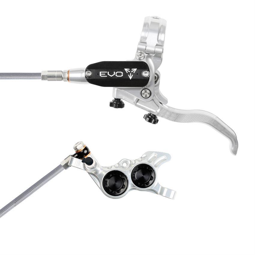 MTB Hydraulic Disc Brake Front EVO GR4 4 Pistons Braided Hose Silver/Black