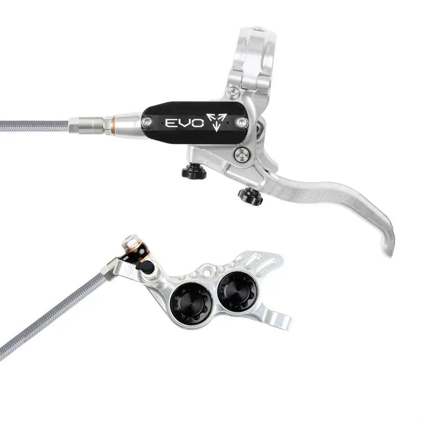 MTB Hydraulic Disc Brake Front EVO GR4 4 Pistons Braided Hose Silver/Black - image
