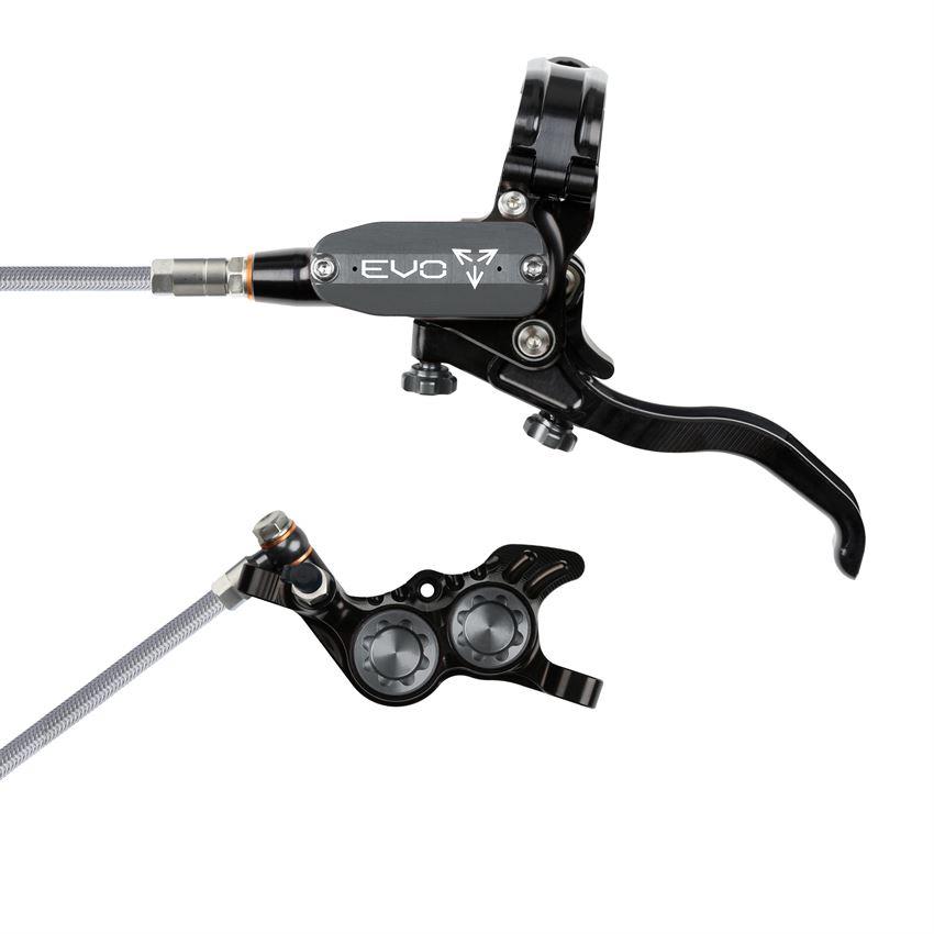 MTB Hydraulic Disc Brake Front EVO GR4 4 Piston Braided Hose Black/Grey