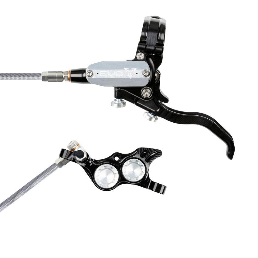 MTB Hydraulic Disc Brake Front EVO TR4 4 Piston Braided Hose Black/Silver