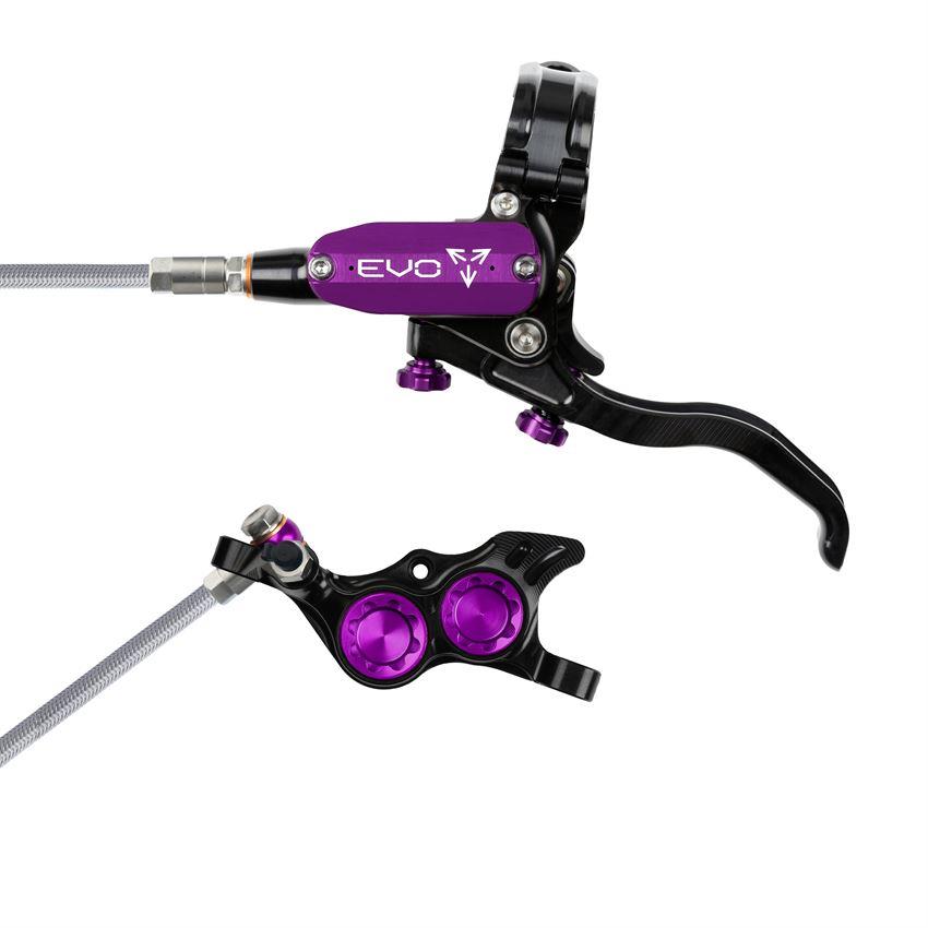 MTB Hydraulic Disc Brake Front EVO TR4 4 Piston Braided Hose Black/Purple