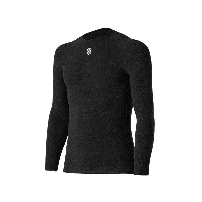 Stay Warm Round Neck Long Sleeve Thermal Shirt Antracite Black Size XS/S - image