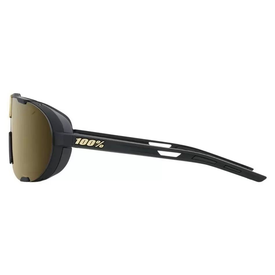 Óculos de sol WESTCRAFT Soft Tact preto/dourado macio lentes espelhadas #2