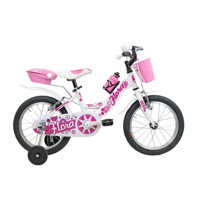 Bicycle Girl 2-5 anos 12 '' Flora de aço infantil 1V branco - image