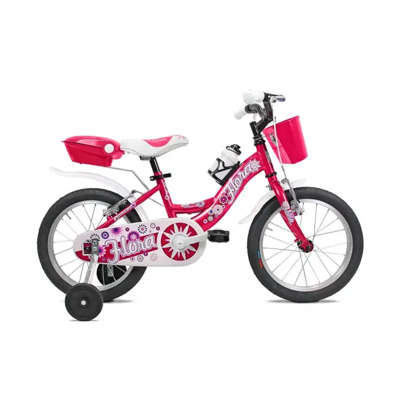 Bicycle Girl 2-5 años 16 '' Flora de acero para niños 1V Cyclamen - image