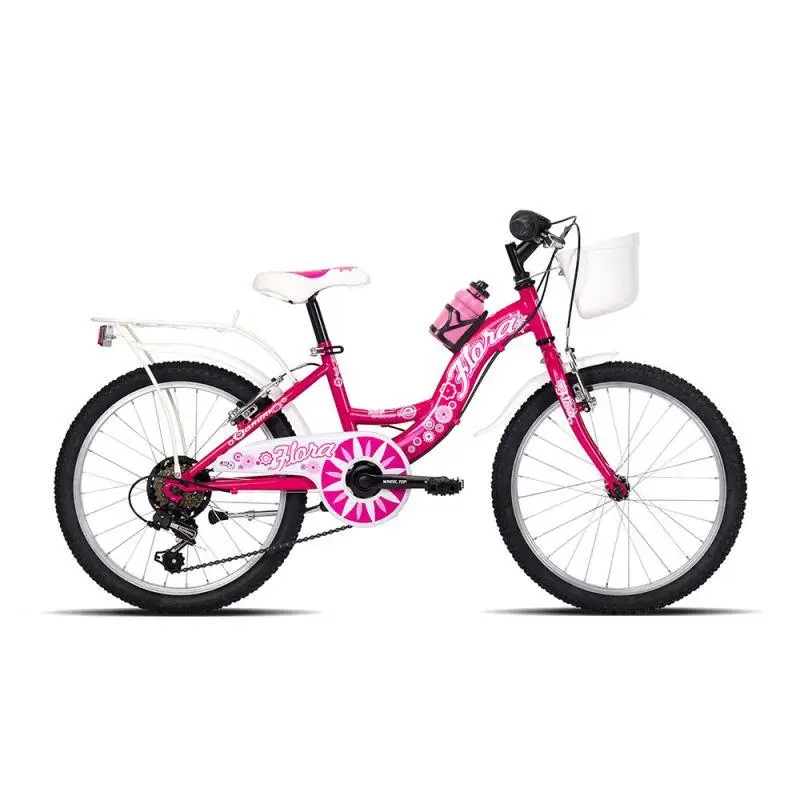 Fahrradmädchen 6-8 Jahre 20 '' Kids Steel Flora 1V Cyclamen - image