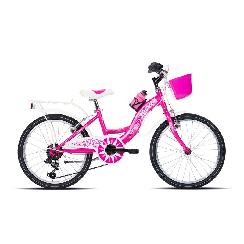 Fahrradmädchen 6-8 Jahre 20 '' Kids Steel Flora 6V Pink Pink