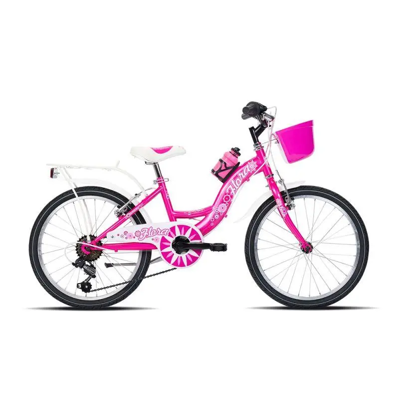 Fahrradmädchen 6-8 Jahre 20 '' Kids Steel Flora 6V Pink Pink - image