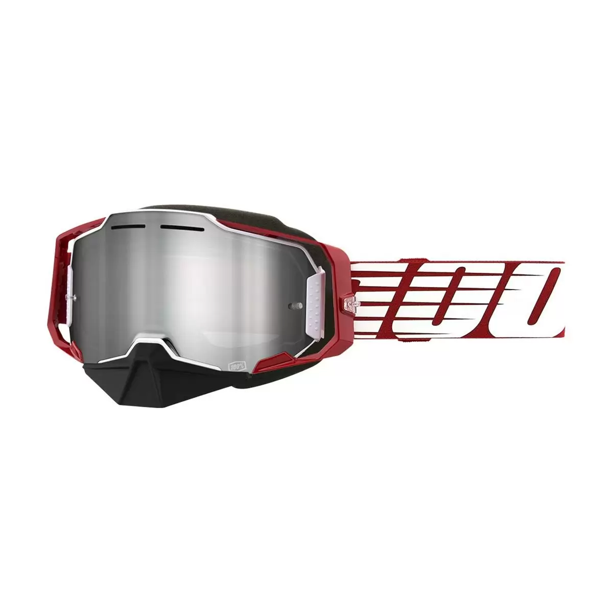 Armega Gafas de Nieve Espejo Rojo Lente Plata Flash - image
