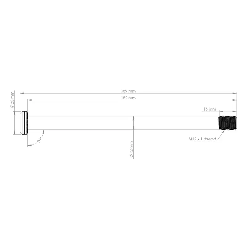 Perno Passante Traseiro 10422 Santa Cruz V10 182x12mm P1.00 Prateado #1