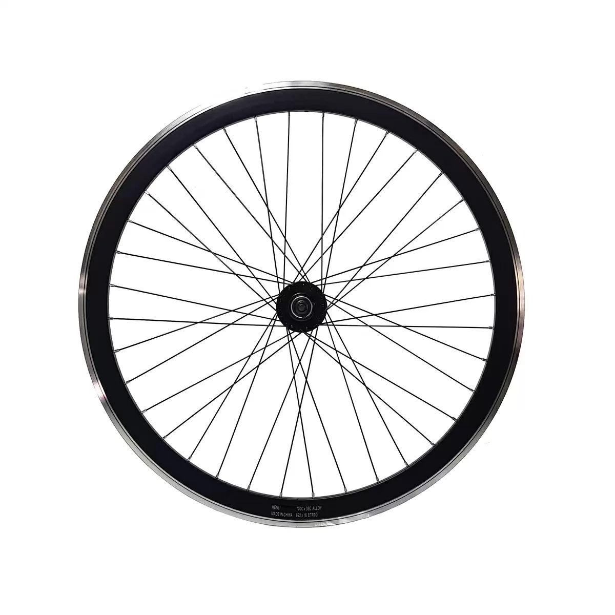 Front wheel 43mm deep black hub bearings - image