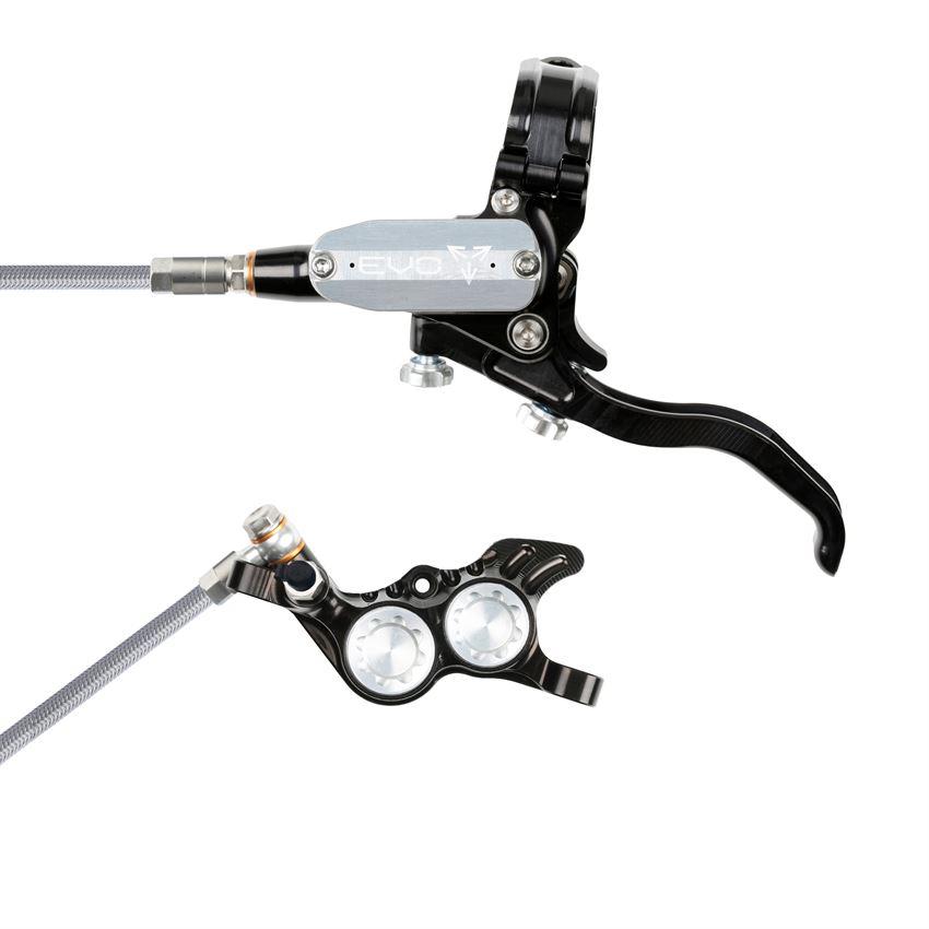 MTB Hydraulic Disc Brake Front EVO GR4 4 Piston Braided Hose Black/Silver