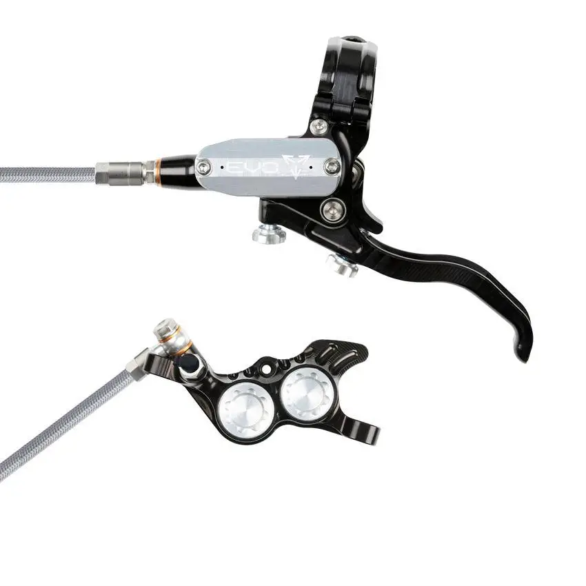 MTB Hydraulic Disc Brake Front EVO GR4 4 Piston Braided Hose Black/Silver - image