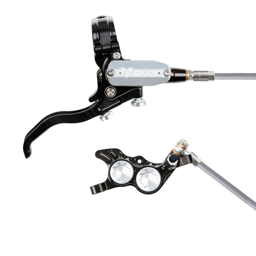MTB Rear Hydraulic Disc Brake EVO GR4 4 Pistons Braided Hose Black/Silver