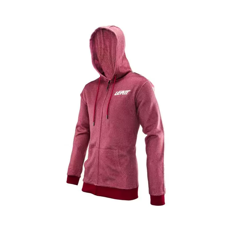 Red Premium Zip Hoodie Sweatshirt Size L #1