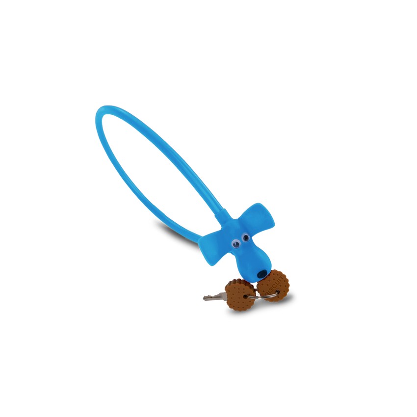 Candado de cable flexible para niños HPS Dog 10x450mm azul claro