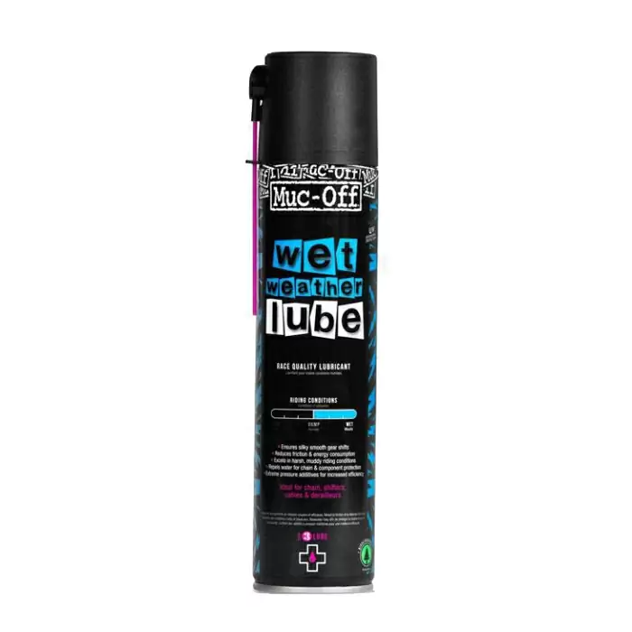 Muc off mol20222 spray chain lube wet ptfe 400ml Spray Chain Lube Wet