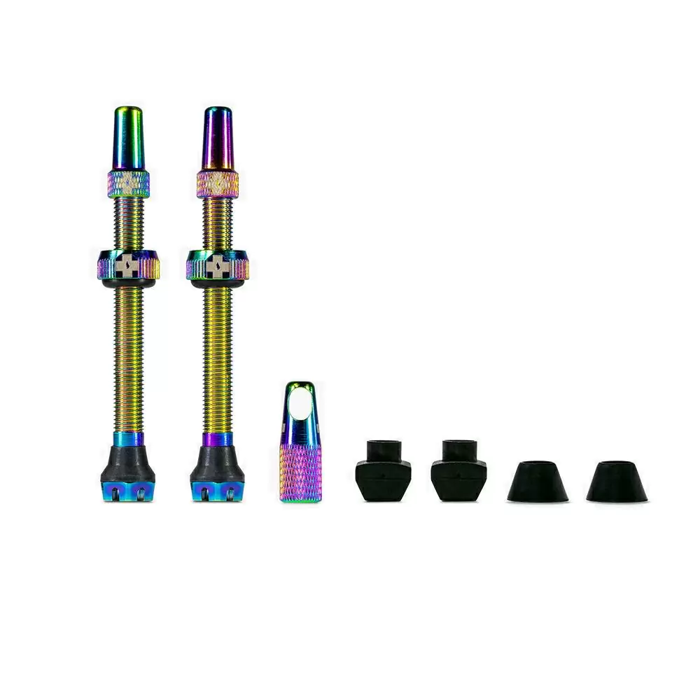 Tubeless alloy valve set Presta 60mm iridescent - image