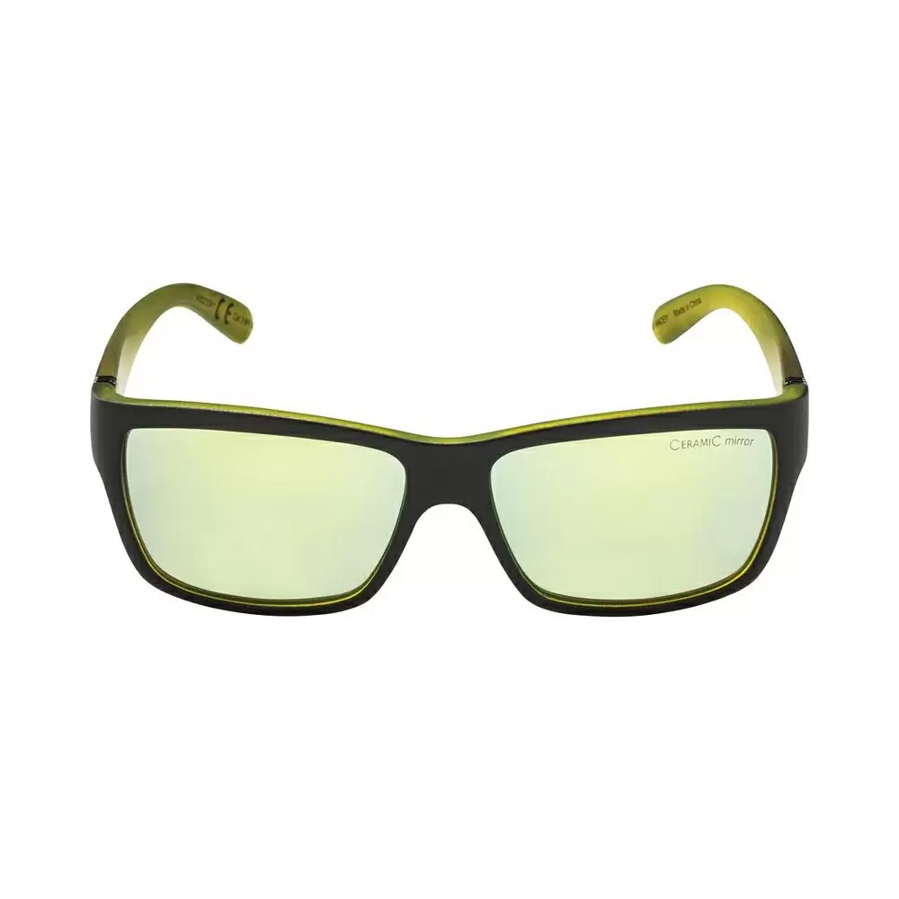 Glasses Kacey Black Matt/Neon Yellow / Ceramic Mirror Lens Gold #1