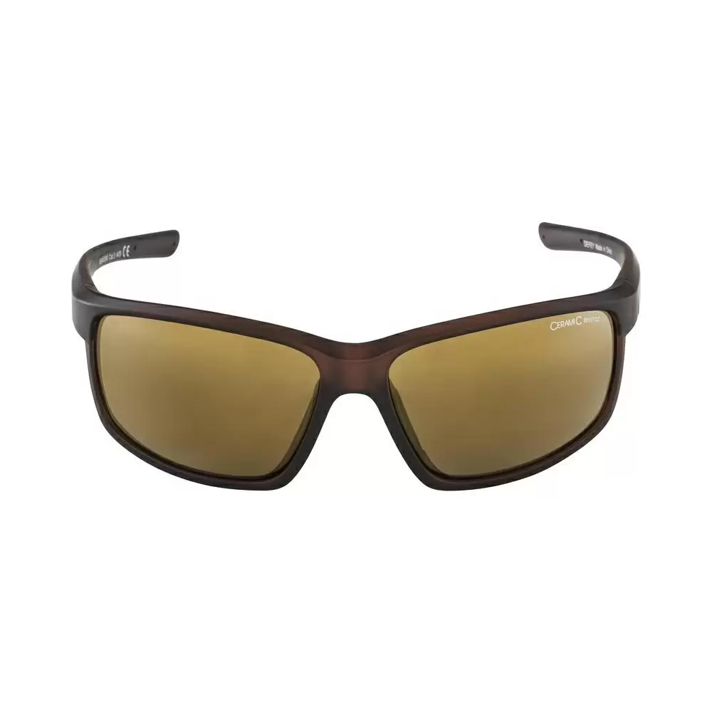 Óculos Defey Marrom Transparente Fosco/Cerâmica Lente Dourada #1
