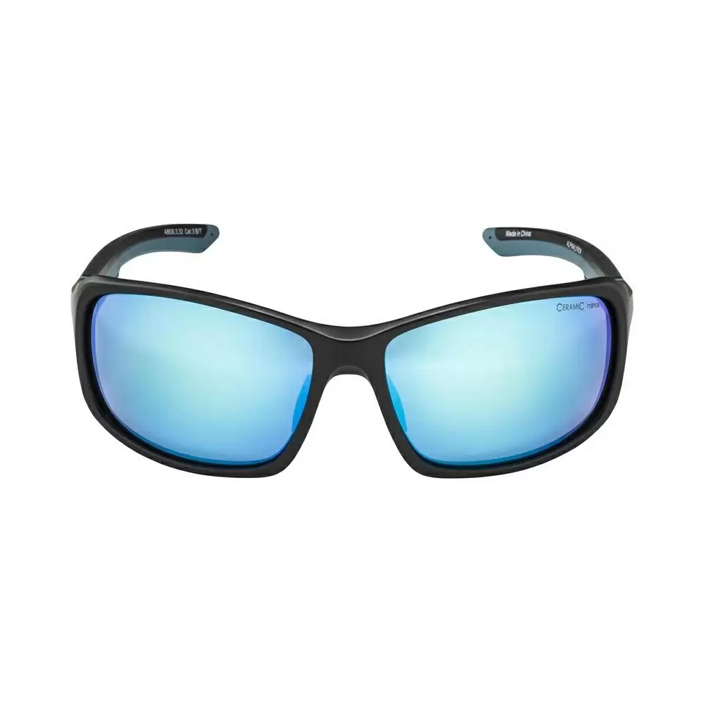 Óculos Lyron preto fosco/azul/cerâmica espelho lente azul #1