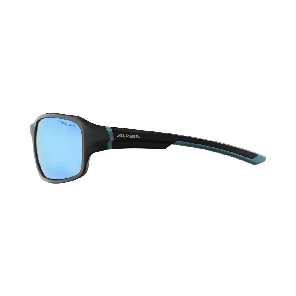 Óculos Lyron preto fosco/azul/cerâmica espelho lente azul #2