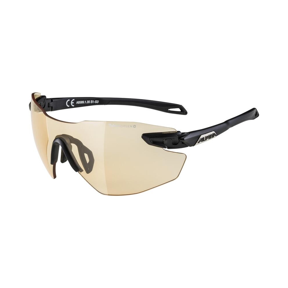 Óculos Twist Five Shield Rl V Preto fosco / Lente Varioflex+ Laranja