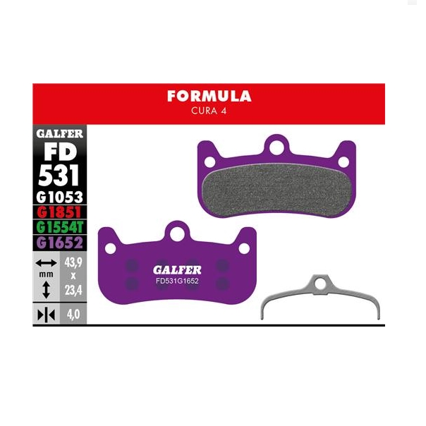 Plaquettes violettes pour vélo électrique Formula Cura 4
