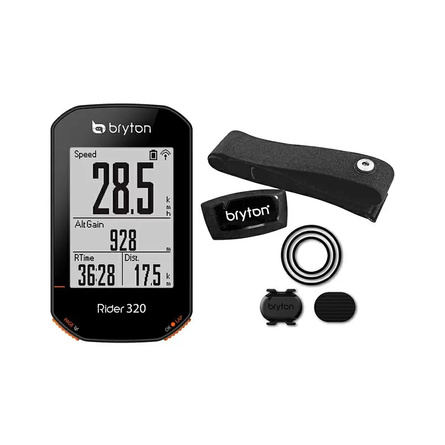 GPS Bike Computer Rider 320T + monitor de frequência cardíaca e sensor de cadência #1