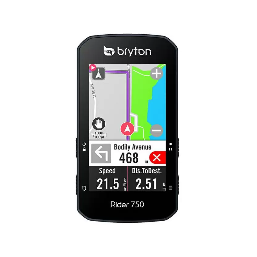 Ordinateur de vélo GPS Rider 750E + support avant en alliage - image
