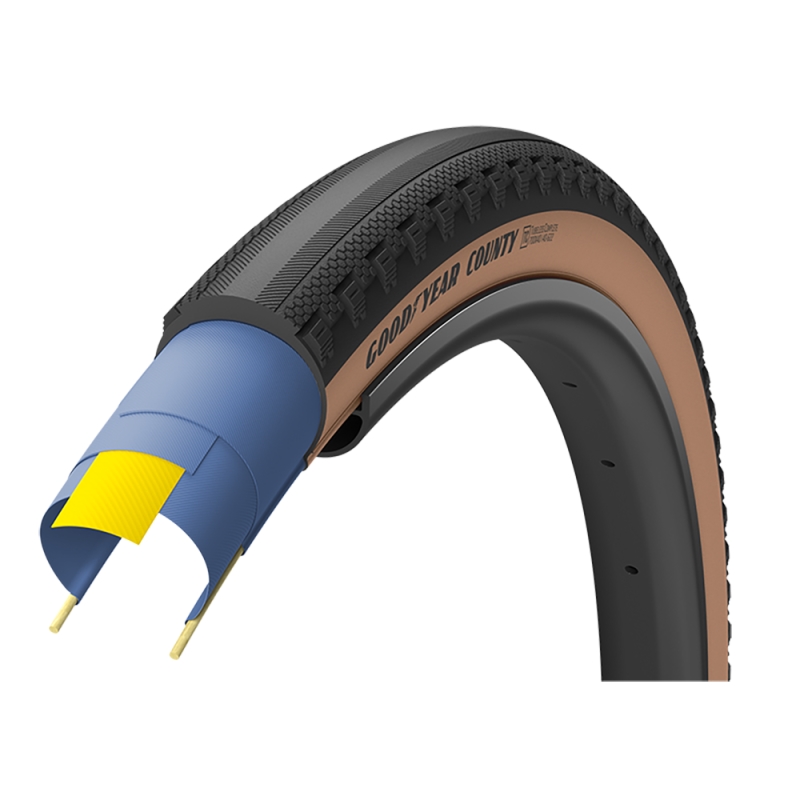 Gravel Tyre County 700x40 Tubeless Complete black - Tan