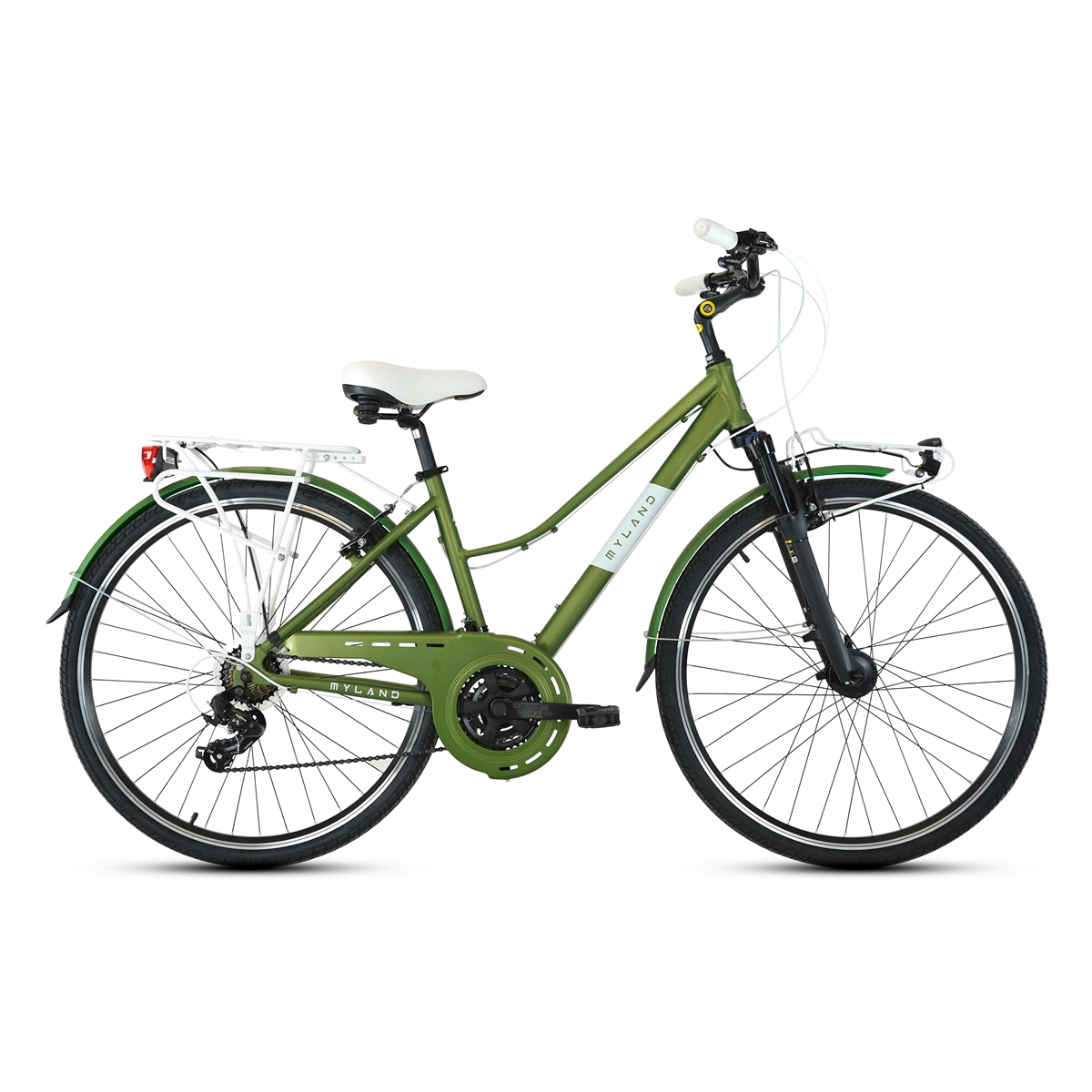 Vélo de Ville COLLE 28.1 28'' 60mm 21v Femme Vert Taille M
