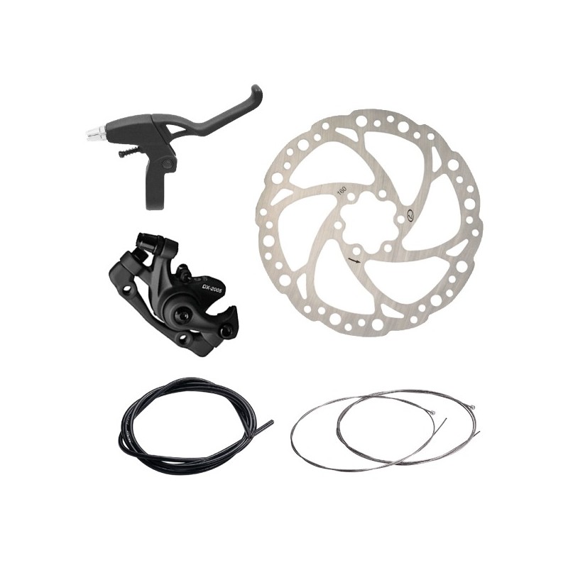 Rear Mechanical Disc Brake Kit Caliper + Lever With 160mm Rotor