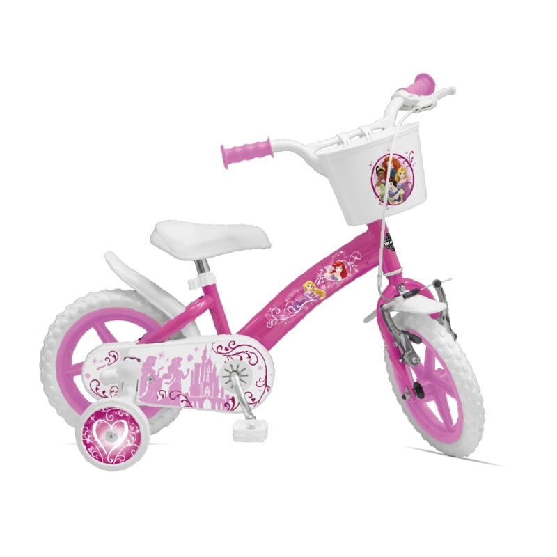 Mädchenfahrrad 3-5 Jahre 12'' Disney Princess 1x Rosa/Weiß